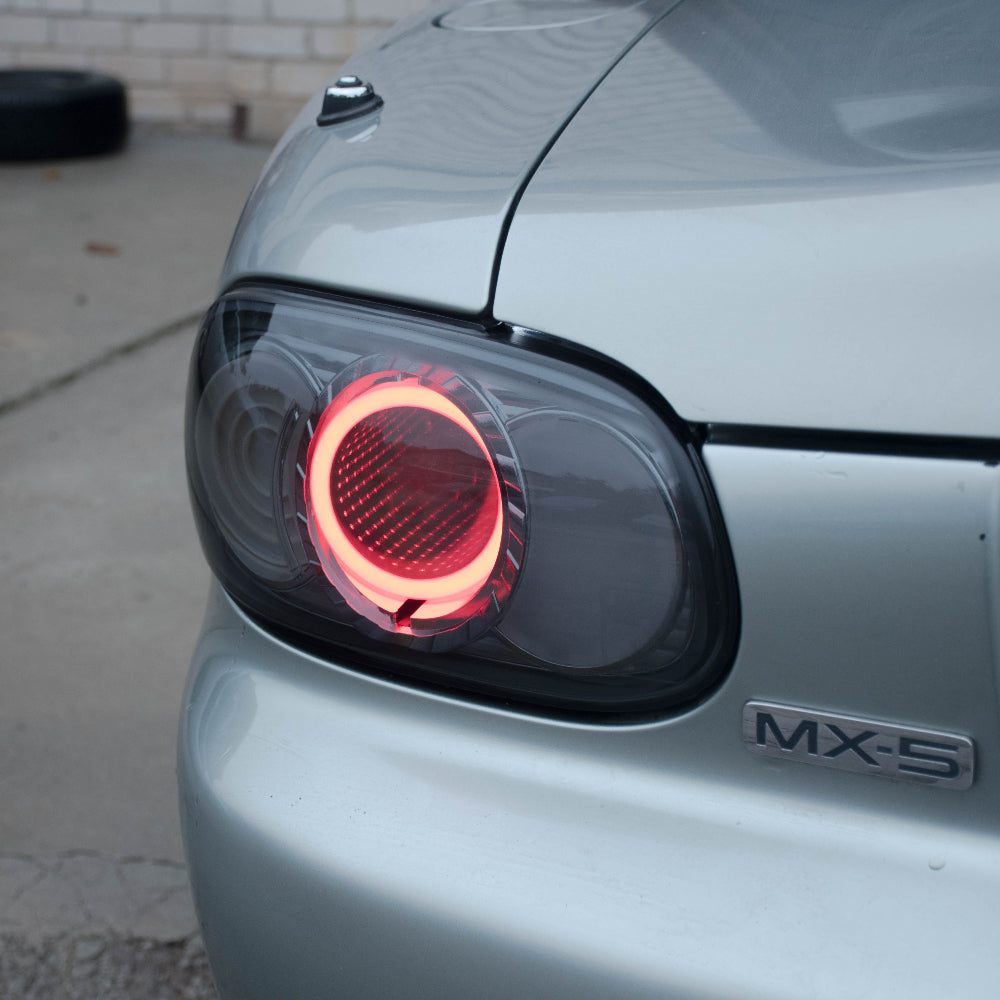 Infinity Mirror Tail Lights For Mazda Miata NB 98-05 close-up tinted