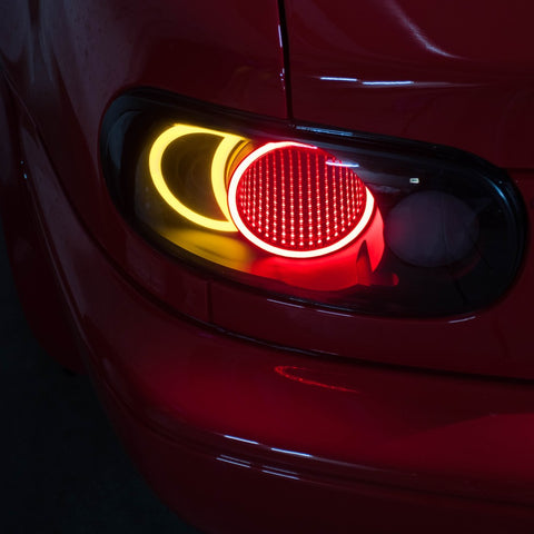 Infinity Mirror Tail Lights For Mazda Miata NA 90-97 mounted on the car
