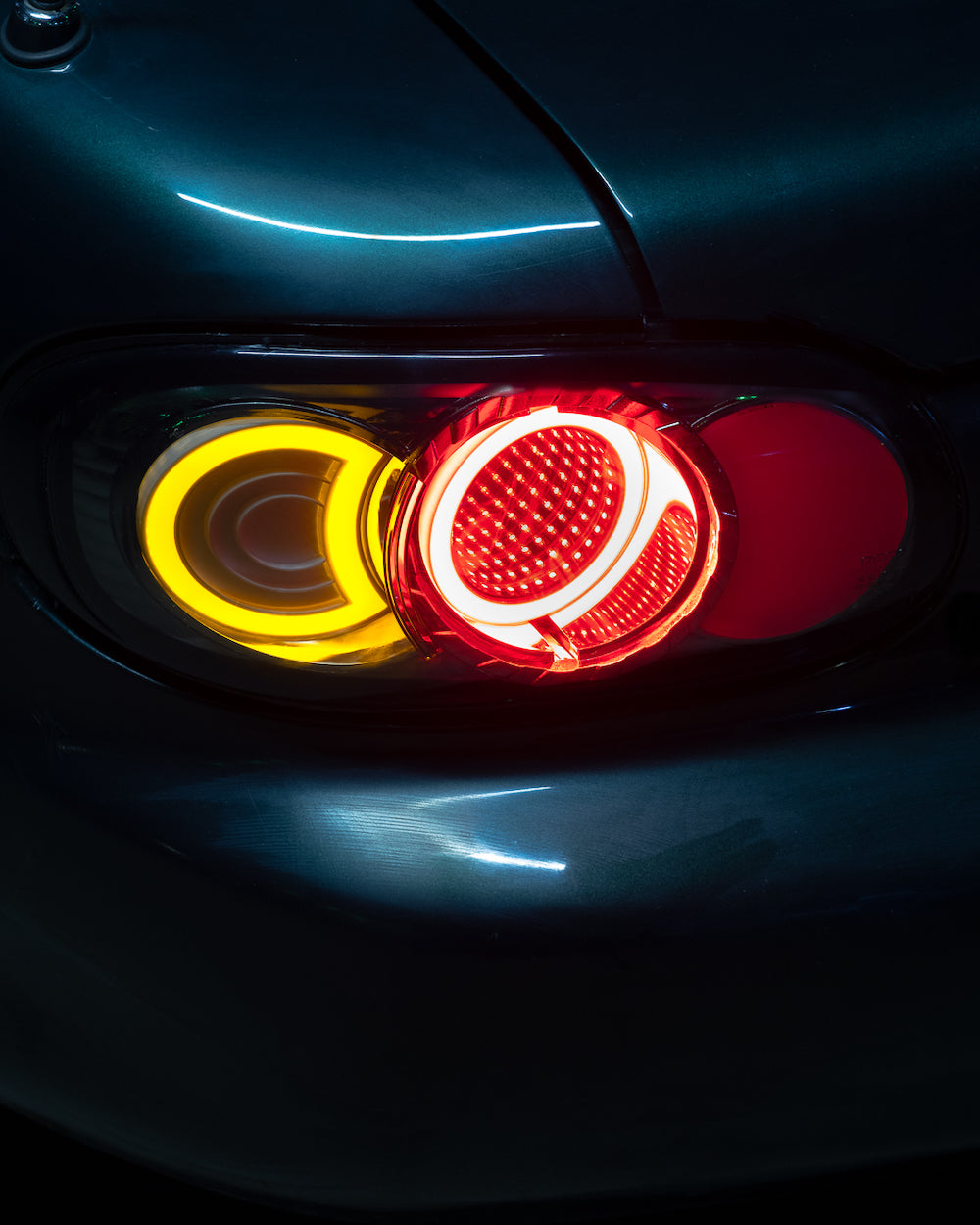 Infinity Mirror Tail Lights For Mazda Miata NB 98-05 close-up