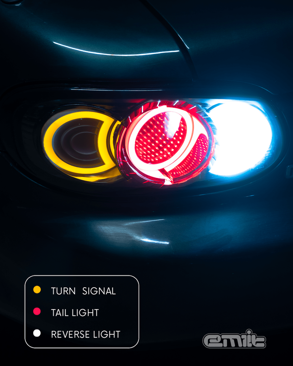 Infinity Mirror Tail Lights For Mazda Miata NB 98-05 lights explanation